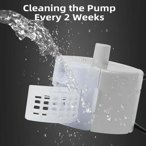 Vista 8 de Bomba de repuesto ultrasilenciosa para fuentes de agua de acero inoxidable para gatos, motor SMA-800, segura y fácil de limpiar con bajo voltaje DC