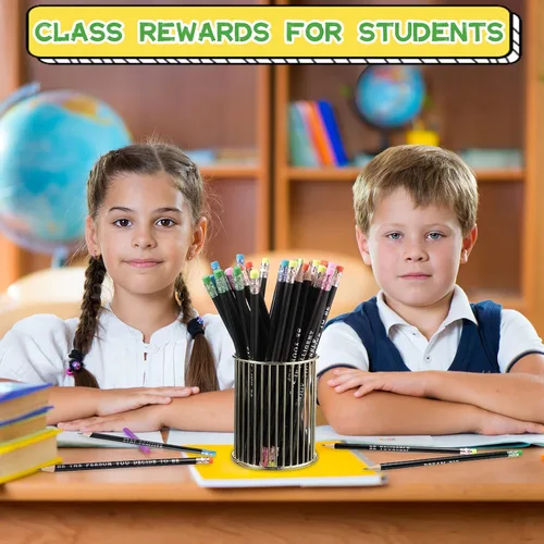Vista 6 de Gersoniel 60 piezas Lápices personalizados con nombre Lápices motivacionales divertidos Lápices de color inspiradores para estudiantes Lápices
