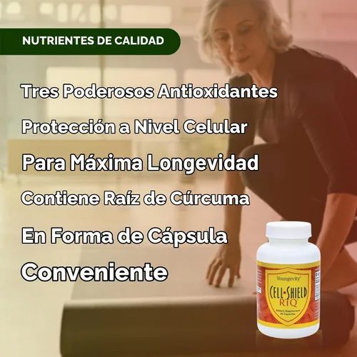 Vista 4 de Resveratrol Cúrcuma Quercetina RTQ Cell Shield - 60 Cápsulas (Paquete de 2)