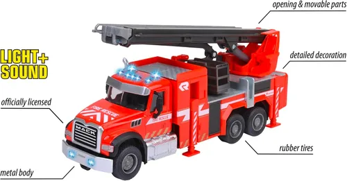 Vista 4 de Majorette Camión de bomberos de granito Mack 213713005