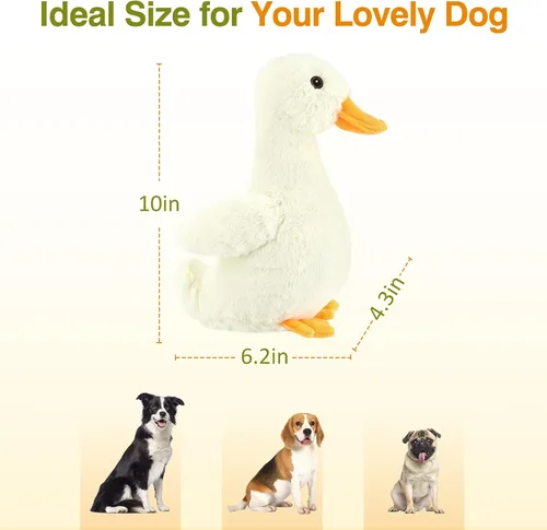 Vista 5 de Pawaboo Juguete de pato de felpa chirriante para perros, grande de 12 pulgadas, súper suave, juguetes para mascotas con forma de pato, sonajero