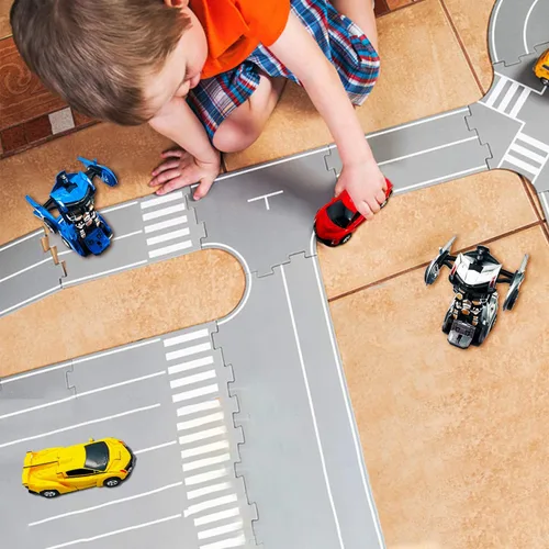 Vista 4 de Auto de juguete para niños pequeños de 3 a 6 años, autos de juguetes transformadores, camión de juguete impulsado por inercia para niños de 3 años