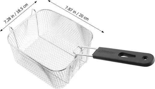 Vista 5 de BESTonZON Cesta mediana de acero inoxidable para freír con chispas francesas, para servir alimentos, con asa, apta para ollas de hasta 5/6 L