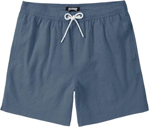 Vista 19 de Men's Swim Shorts Seersucker Swimming Trunks for Men Beach Shorts Quick Dry Bathing Suit 5"/7"/9" with Pockets