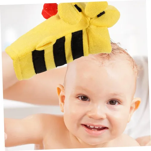 Vista 5 de 4 guantes de baño de dibujos animados, guantes exfoliantes suaves para el cuidado de la piel delicada, adecuados para baño (estilo aleatorio), 4