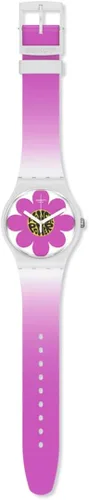 Vista 2 de Swatch New Gent BIOCERAMIC - Reloj de cuarzo estándar de flores, Rosado