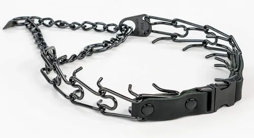 Vista 8 de Herm Sprenger Collar de Entrenamiento para Perros de Liberación Rápida Negro de Acero Inoxidable Collar Sin Tirones Hebilla de Cuero de Liberación