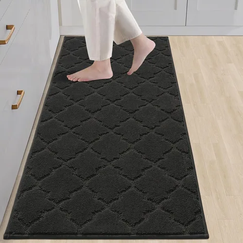 Vista 22 de COSY HOMEER Alfombras suaves de cocina [2 piezas] para el frente del fregadero súper absorbentes, tapetes y tapetes de cocina de 20 x 30 pulgadas/20