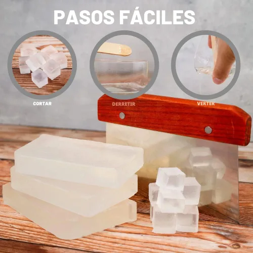 Vista 4 de Primal Elements Base de jabón de aloe – Base de jabón hidratante para derretir y verter glicerina para manualidades y hacer jabón, fácil de cortar