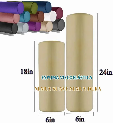Vista 4 de Tinbolunce Almohada enrollable de espuma viscoelástica para rodilla/pierna/cuello - Cojín cilíndrico de luna llena/almohada cilíndrica redonda