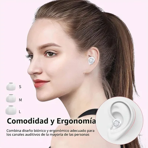 Vista 3 de Auriculares Bluetooth rosa inalámbricos para niños, 36 horas de reproducción, IPX5, impermeable, reducción de ruido, auriculares inalámbricos