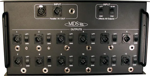 Vista 3 de Divisor de micrófono de montaje en rack de 4 canales MS-4