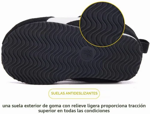 Vista 5 de BMCiTYBM Zapatos de lona para bebé para niños y niñas, zapatillas para caminar Negro (72-Black)
