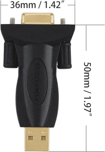 Vista 8 de CableCreation Adaptador USB a RS232 con chipset FTDI, USB 2.0 macho a RS232 hembra DB9 convertidor serie para caja registradora, módem, escáner