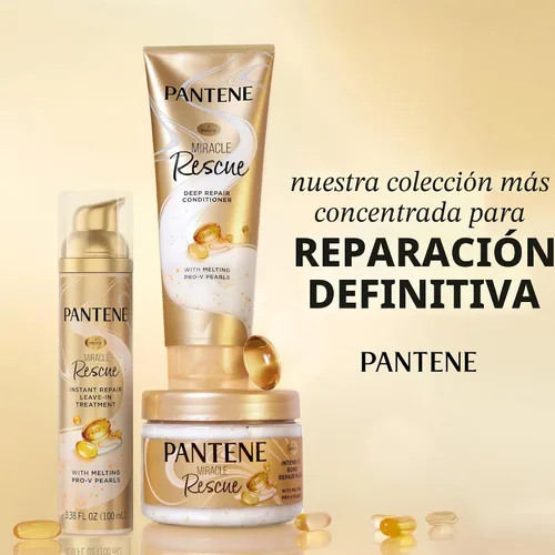 Vista 7 de Pantene Miracle Rescue - Tratamiento sin enjuague con perlas Pro-V, reparación instantánea de daños, 3.38 onzas