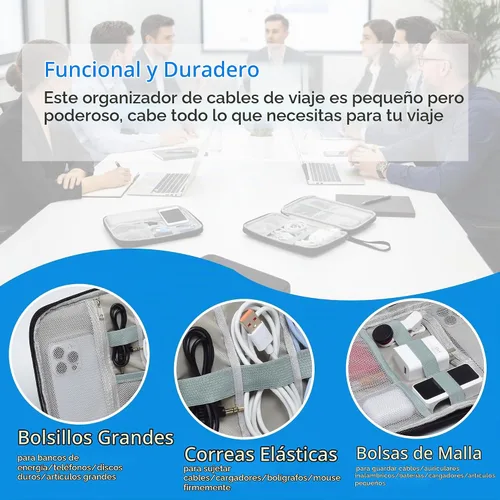 Vista 6 de 1 paquete de organizador de viaje electrónico bolsa de almacenamiento de cable de accesorios técnicos