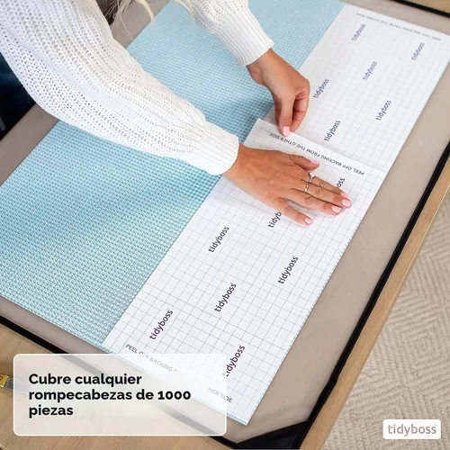 Vista 4 de Paquete de 6 hojas de ahorro de rompecabezas Puzzle Keeper conserva 1,000 piezas rompecabezas de hasta 24 x 30 pulgadas Pegamento y marco