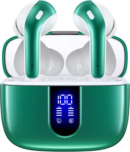 Vista 11 de TAGRY Auriculares Bluetooth Verdaderamente Inalámbricos Auriculares 60H Reproducción Pantalla LED de Energía Audífonos con Estuche de Carga