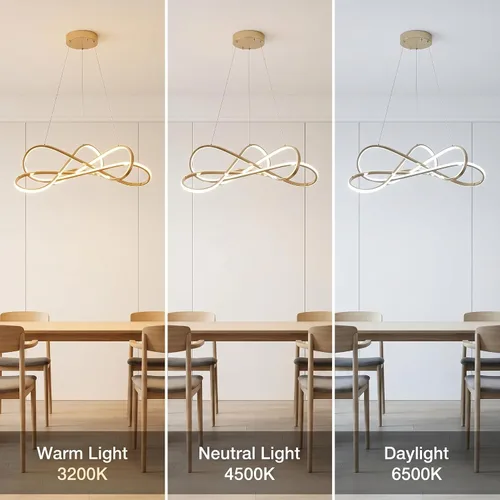 Vista 6 de Lámpara colgante LED moderna chapada en oro Dorado Plateado