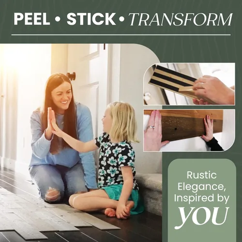 Vista 5 de Timberchic Paneles de Pared de Madera Recuperada – Tablones de Despegar y Pegar para Paredes de Acento – Paquete de Muestra de Decoración Rústica