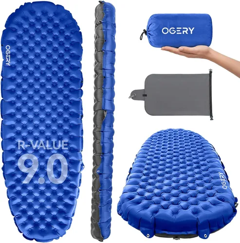 Vista 10 de OGERY Almohadilla de dormir aislada, R-Value 9.0, 4.7 pulgadas de grosor Verde