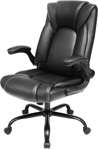 Vista 11 de OUTFINE Silla de Oficina Silla de Oficina Ejecutiva Silla de Escritorio Silla de Computadora con Cojín de Resorte de Cuero Resistente a