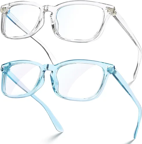 Vista 23 de VISOONE - Lentes cuadrados con bloqueo de luz azul y antireflejante para computadora, videojuegos; para mujeres y hombres MONTANA
