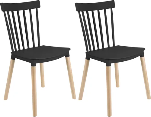 Vista 22 de DSW - Sillas de comedor de plástico modernas sin brazos con patas de madera para estar, dormitorio, cocina, comedor, sala de espera, restaurantes