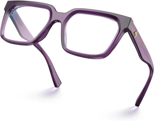 Vista 19 de VISOONE Chunky Rectangle Oversized Blue Light Blocking Computer Glasses Clear Lenses Cute Fake Large Frame Preppy Stylish Designer Fashion Screen