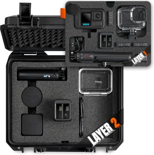 Vista 12 de Funda rígida portátil impermeable para DJI Osmo Action 5 Pro/4/3 accesorios de cámara de acción compatible con combo estándar, compatible