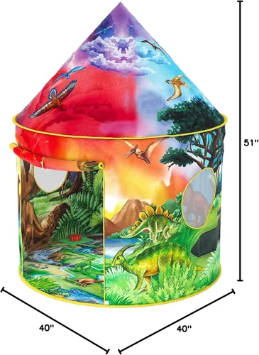 Vista 9 de W&O - Tienda de campaña infantil con botón, diseño extraordinario, desplegable, para niños, juguete para niños y niñas, para exteriores e interiores