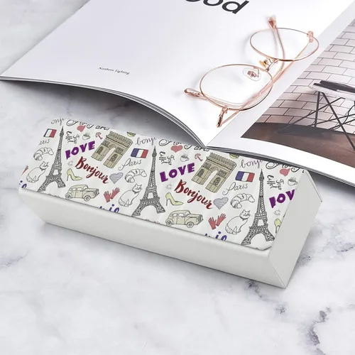 Vista 7 de I Love Paris - Estuche para gafas unisex, caja protectora portátil a la moda, contenedor para gafas