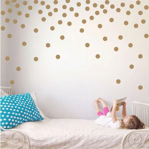 Vista 14 de Adhesivos decorativos de vinilo para pared, diseño de círculos de lunares, fácil de despegar y pegar, adhesivos decorativos extraíbles para Verde