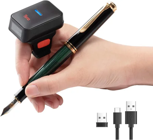 Vista 11 de Tera - Escáner de código de barras inalámbrico 1D láser mini de bolsillo impermeable 3en1 compatible con Bluetooth USB con cable portátil lector