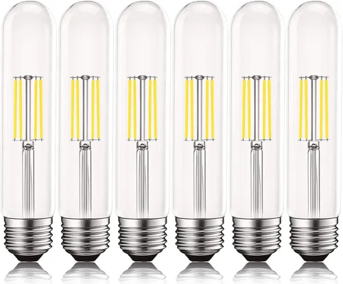 Vista 7 de LUXRITE Bombillas LED T9 vintage equivalentes a 60 W, 2700 K blanco cálido, 550 lúmenes, bombillas tubulares Edison regulables de 5 W, vidrio