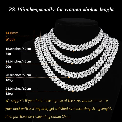 Vista 2 de Cadena de eslabones cubanos para hombre, collar cubano de Miami de oro de 18 quilates, cadena de corte de diamante, cadenas de corte de diamante