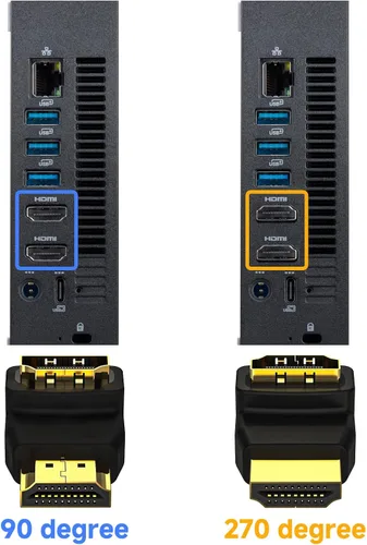 Vista 6 de VCE Adaptador HDMI de 90 grados, paquete de 2, compatible con 3D y 4K, para TV Stick HDTV PC