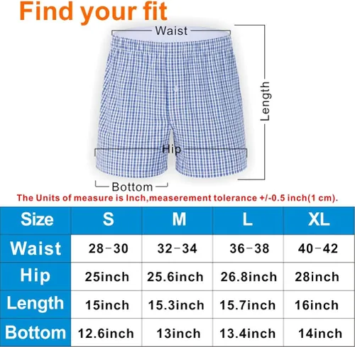 Vista 6 de M MOACC Boxers for Men - Men's 100% Cotton Boxer Briefs Underwear Premium Quality Shorts
