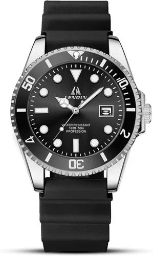 Vista 10 de LN LENQIN Reloj de cuarzo analógico impermeable para hombre, de acero inoxidable, con fecha, luminoso, a la moda