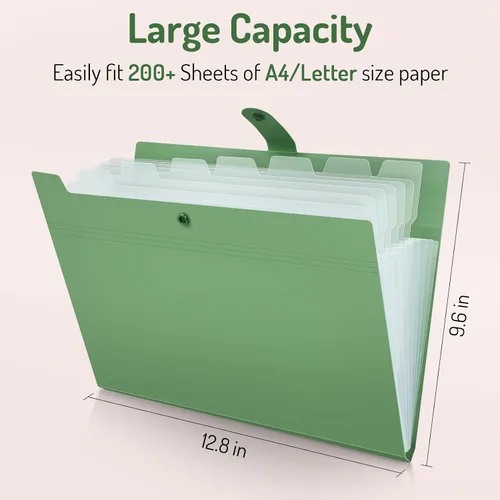 Vista 2 de Forvencer Carpeta de archivos expandible con 8 bolsillos, organizador de archivos de acordeón tamaño carta, carpetas portátiles para documentos