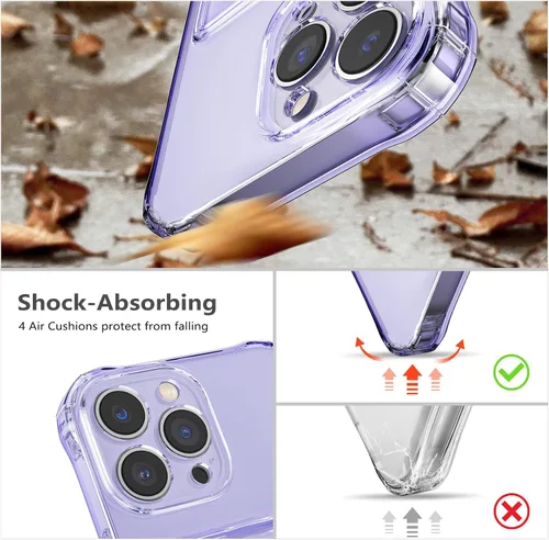 Vista 3 de DEFBSC Funda para iPhone 13 Pro, funda transparente con tarjetero trasero, delgada, delgada, funda protectora de TPU suave que absorbe los golpes