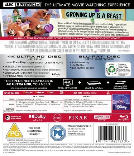 Vista 3 de Disney Pixars Turning Red 4K UHD Blu-ray 2022 Region Free