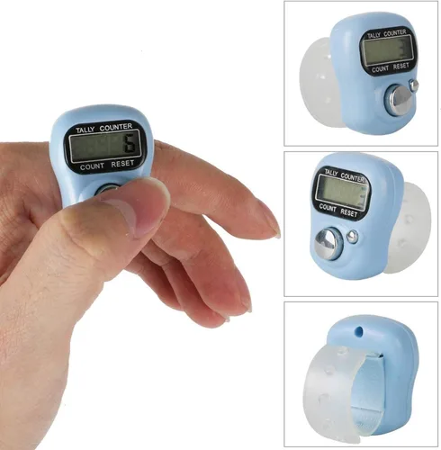Vista 4 de Contador de Dedos Electrónico, Contador de Mano Reajustable, Número de 5 Dígitos y Pantalla LCD Digital Electrónica, Clicker Manual para Contar