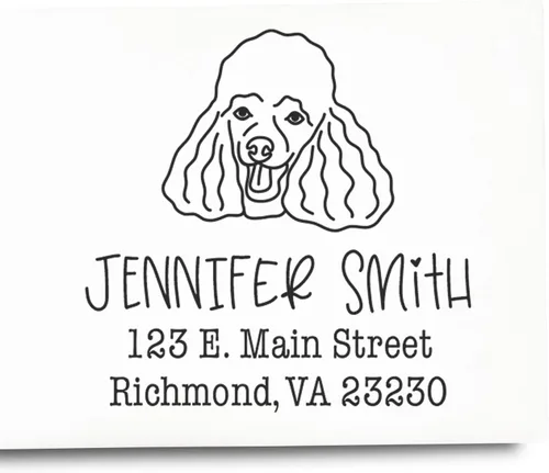 Vista 39 de Sello de dirección personalizado Basset Hound – Sello personalizable con nombre y dirección para sobres, ideal para amantes de los perros