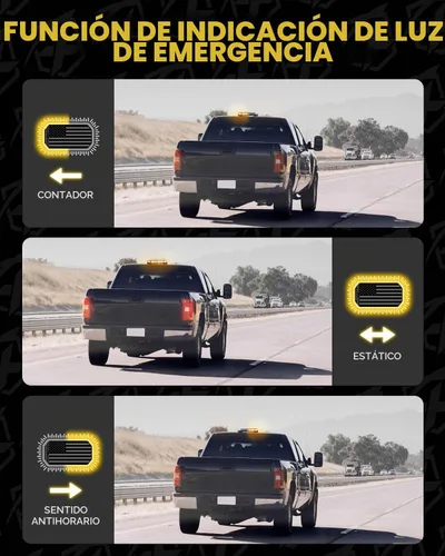 Vista 7 de Xprite Barra de Luz Estroboscópica de Emergencia Ámbar para Techo, Baliza con Bandera de EE.UU. Luces de Advertencia Intermitentes de Seguridad