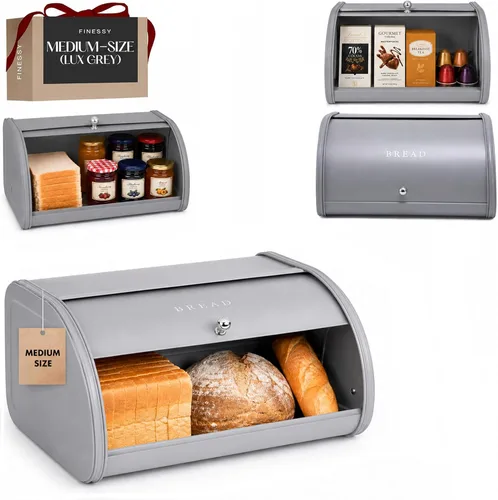 Vista 9 de FINESSY Top grande del rollo de la caja de pan, caja de pan blanca del luxe blanco