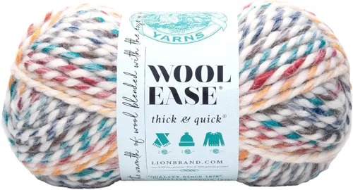 Vista 20 de Lion Brand Yarn - Ovillo de lana Wool-Ease Thick & Quick color fuerza aérea Super Bulky Wool Acrylic Blend Fiber for Soft Hats, Sweaters, Chunky