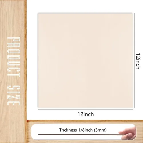 Vista 5 de Paquete de 36 hojas de madera de tilo, tablero de madera contrachapada de 1/8 de pulgada sin terminar, madera de 3 mm para corte por láser, tablas