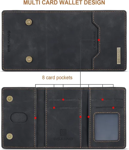 Vista 9 de Fundas de cuero tipo cartera para teléfono compatibles con iPhone 14 Pro Max con tarjetero para hombres de 6.7 pulgadas, contraportada desmontable 2