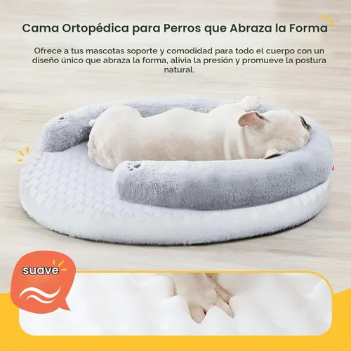 Vista 4 de BurgeonNest - Cama ortopédica para perros grandes, sofá suave impermeable con almohada, cama con respaldo, funda extraíble y lavable, base